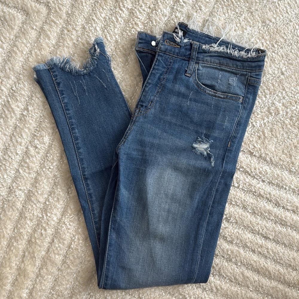 Fashion Nova Distressed Denim Skinny Jeans